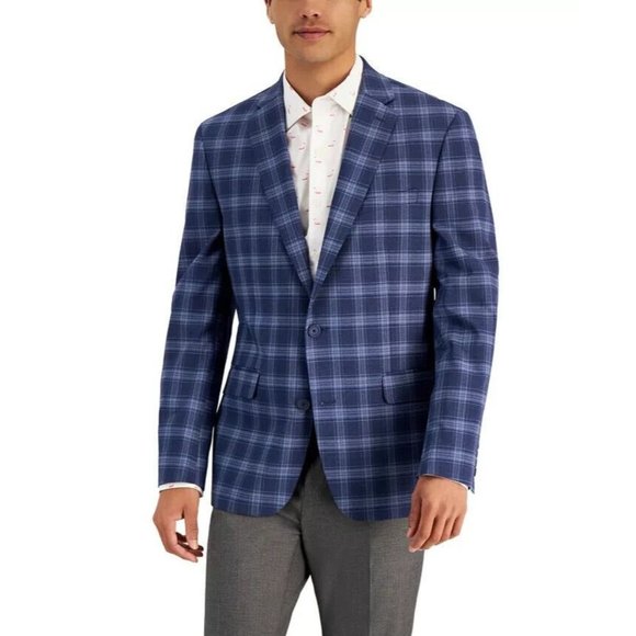Bar III Other - BAR III Men's Slim Fit Patterned Blazer Suit Jacket Blue 38R 38 R